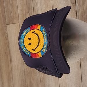 AVIATOR NATION ACL Austin City Limits Trucker Dark Navy Mesh Snapback Hat Cap